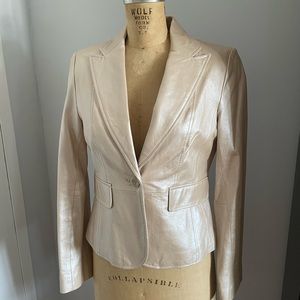 Blonde Metallic Leather Jacket